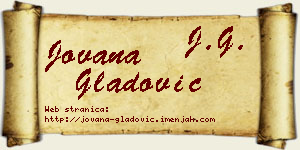 Jovana Gladović vizit kartica